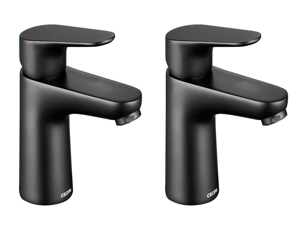 2PCS Delimoa Max Black Bathroom Sink Faucet, Water-Saving Single-Handle Mixer Tap, EU Model 61860ADSJ