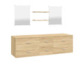 5-piece bathroom furniture set, engineered oak wood, 59004PZIA