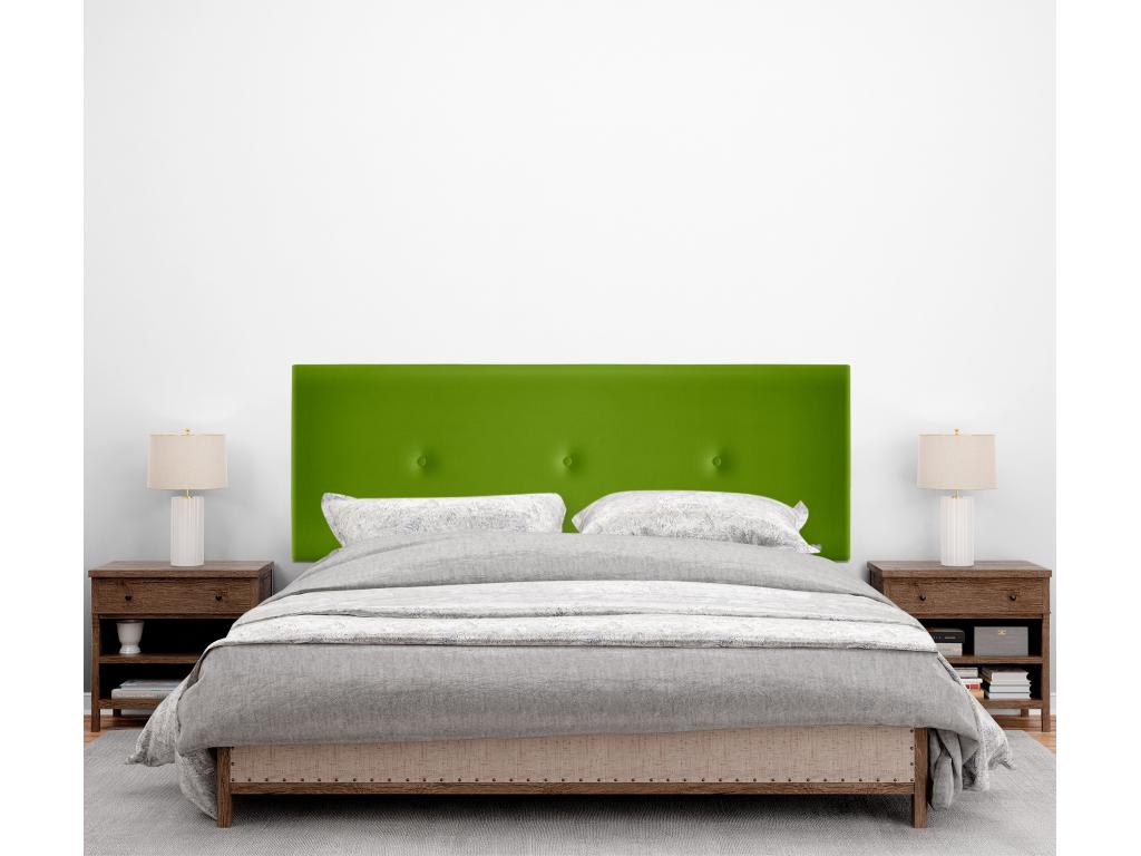 Delimoa Smooth Faux Leather Headboard with Buttons 145x50cm for 135/140cm Beds - Green 60012FUME