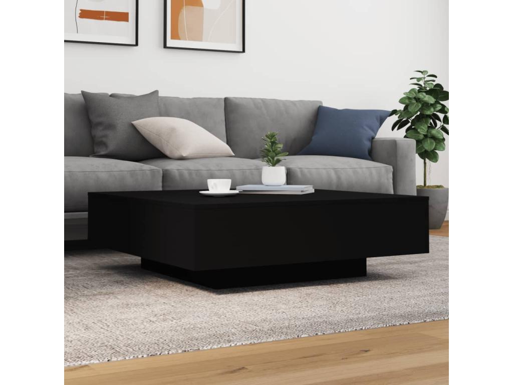 Coffee table with Delimoa LED, black, 100x100x31 cm, 21315NHIV