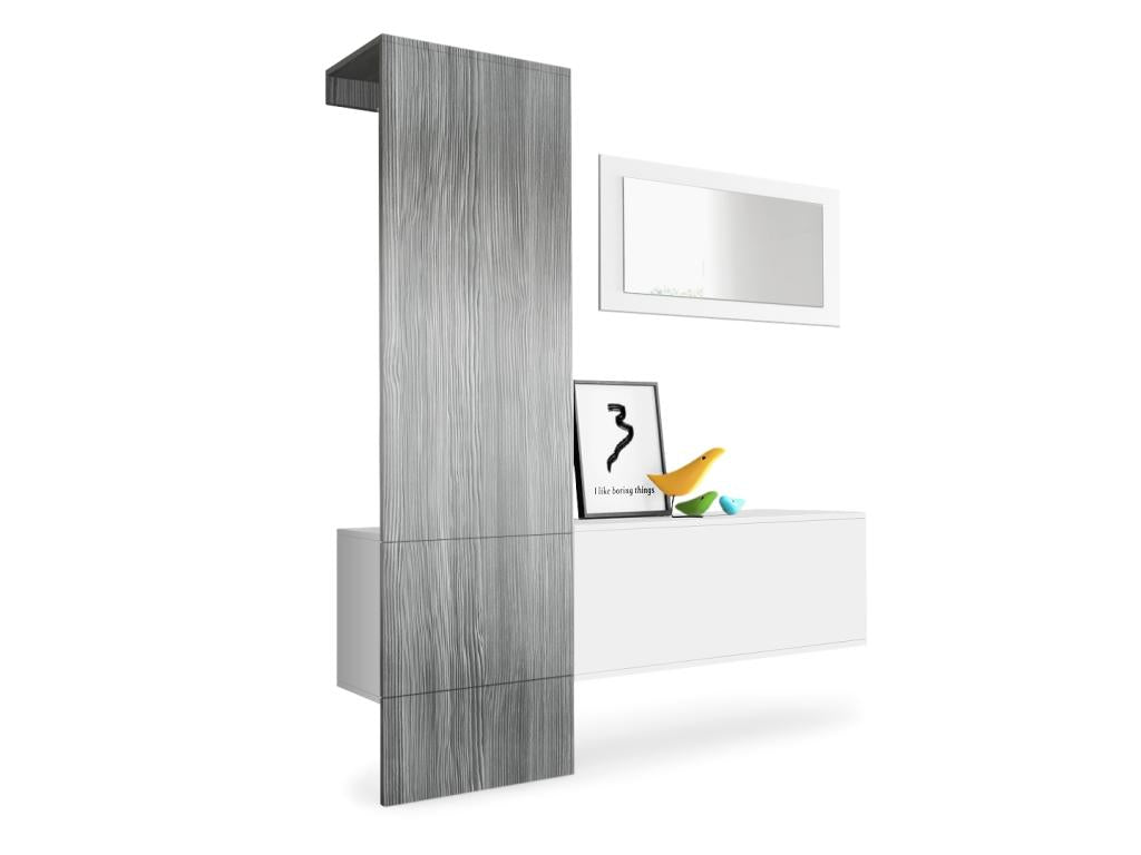 Matte white locker with Delimoa-anthracite panel, WxHxD 156x193x35 cm, 99596NTAG