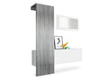 Matte white locker with Delimoa-anthracite panel, WxHxD 156x193x35 cm, 99596NTAG