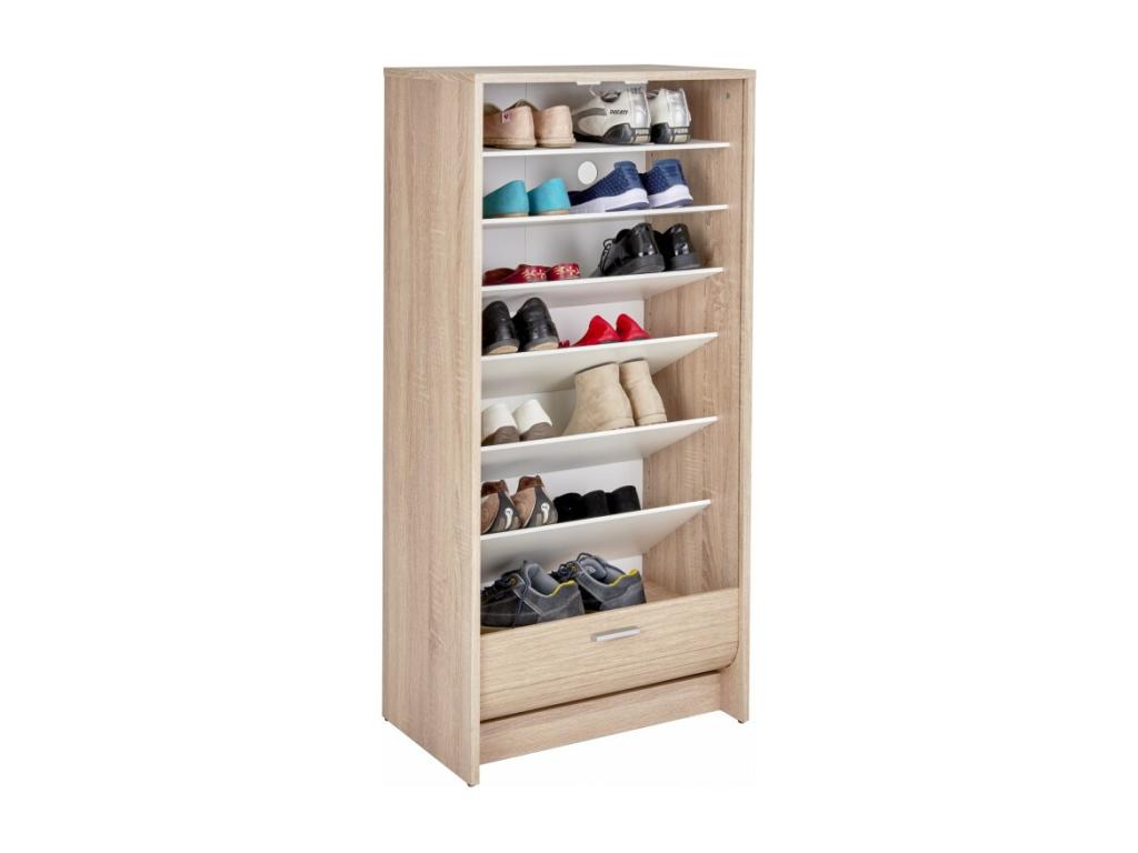 Delimoa 21 Pair Shoe Cabinet with Natural Oak Curtain, 58cm, 37994ADZN