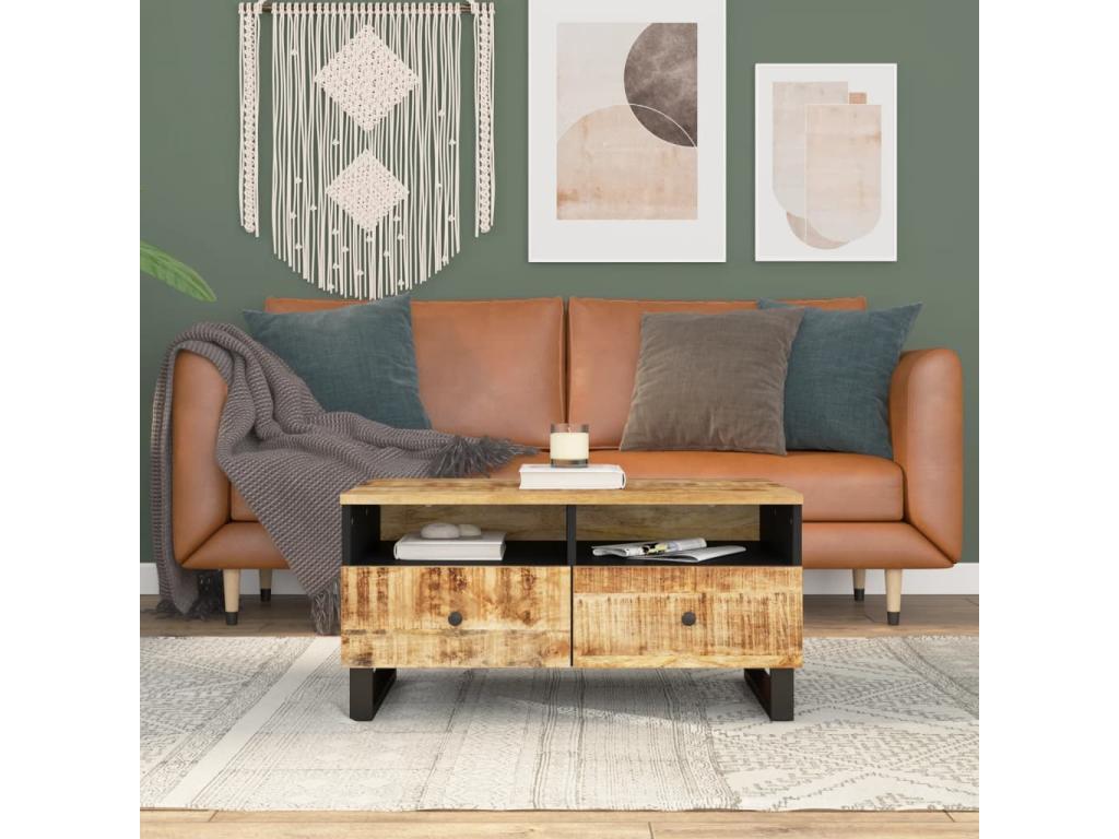 Coffee table 80x54x40 cm Solid and engineered mango wood 03225JPYJ