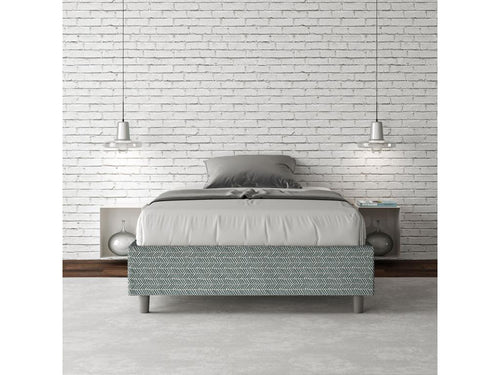 Single bed frame with upholstered slatted base 120x190 cm, Delimoa 7 light blue fabric, Delimoa 64344KQRN