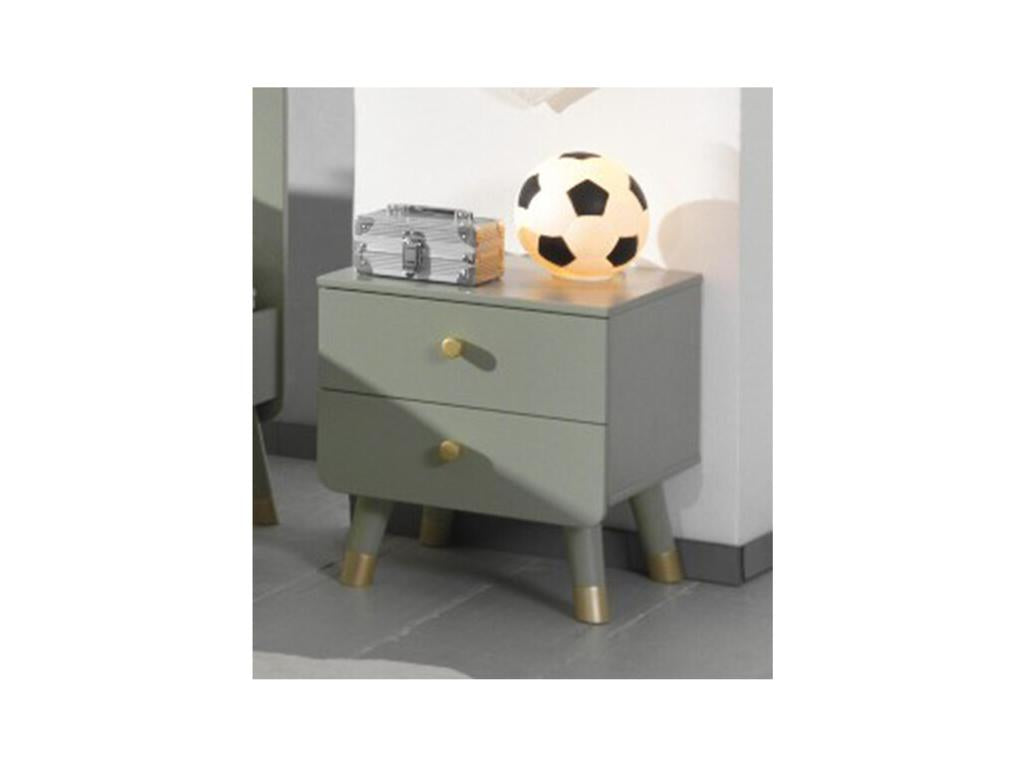 Artanzy Children's Bedside Table with 2 Drawers, 43cm, Green, 99676CBZS