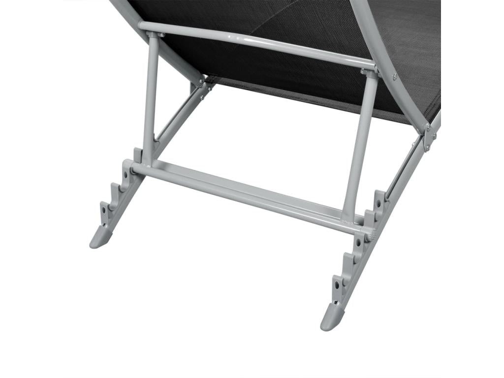 Black sun lounger/deckchair 142x55x73 cm 02 0012245 71929LCAI