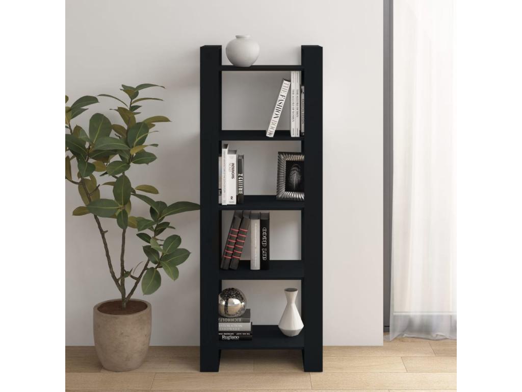 Black Bookshelf/Room Divider 60x35x160 cm Solid Wood 61629JVEN