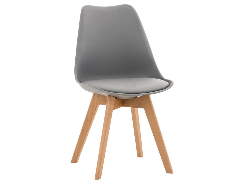 Dining chair - Plastic/Wood - Grey - Artanzy 52573XGCX