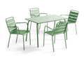 Artanzy 51095NWPO Garden Table and 4 Chairs in Green Metal