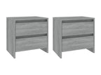 Delimoa 2-piece bedside tables, grey, 45x34.5x44.5 cm, chipboard, 22988AFCV