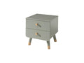 Artanzy Children's Bedside Table with 2 Drawers, 43cm, Green, 99676CBZS