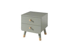 Artanzy Children's Bedside Table with 2 Drawers, 43cm, Green, 99676CBZS