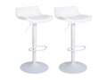 Set of 2 Bar Stools - Plastic / Black - White - Delimoa 39808OILY