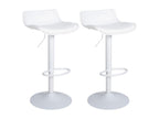 Set of 2 Bar Stools - Plastic / Black - White - Delimoa 39808OILY