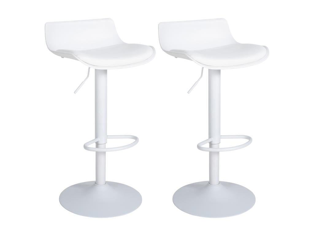 Set of 2 Bar Stools - Plastic / Black - White - Delimoa 39808OILY
