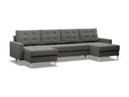 U-shaped corner sofa with sleeper function and 2 chaise lounges, Dark Grey 81078FXZI