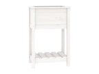 Planter with shelf, White, 54x34.5x81 cm, Solid pine wood, 74731OKDI