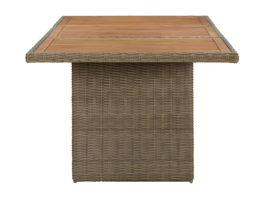 Delimoa Premium - Brown Garden Dining Table 200x100x74 cm Woven Resin 56784JKTD