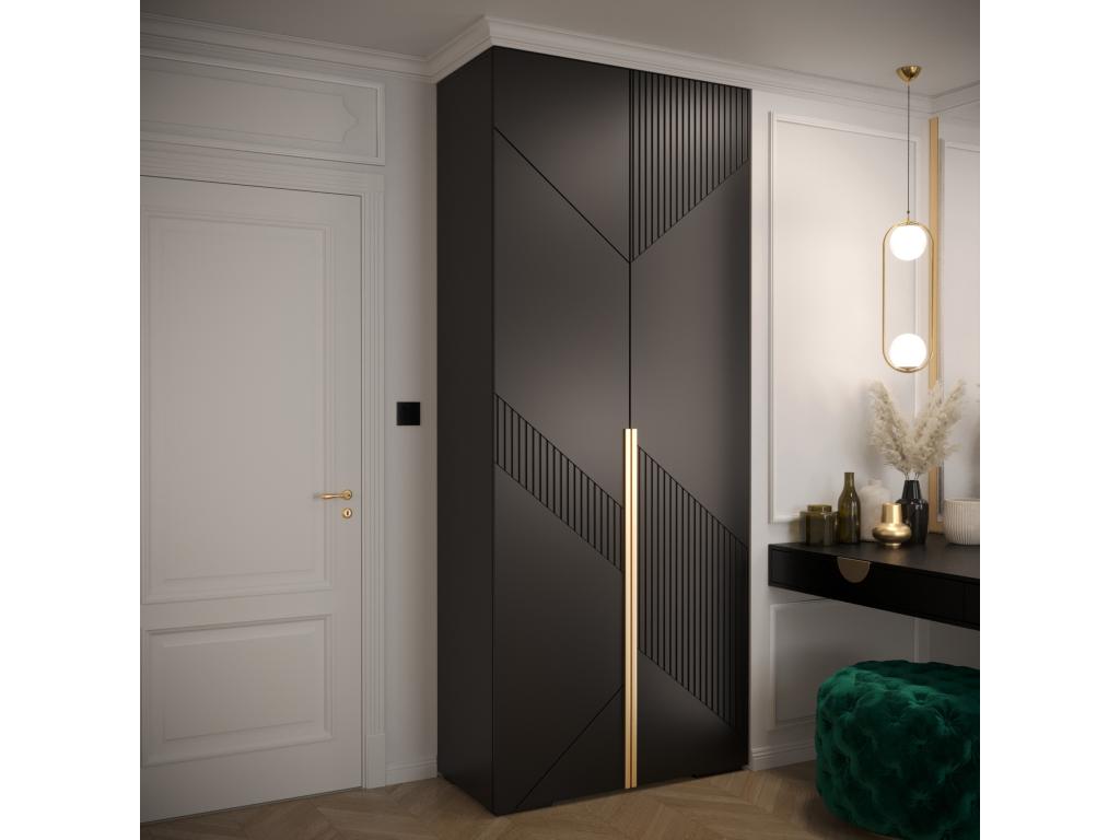 Delimoa 7 236.7/100/47 2-Door Hinged Wardrobe, Black 61428BVST