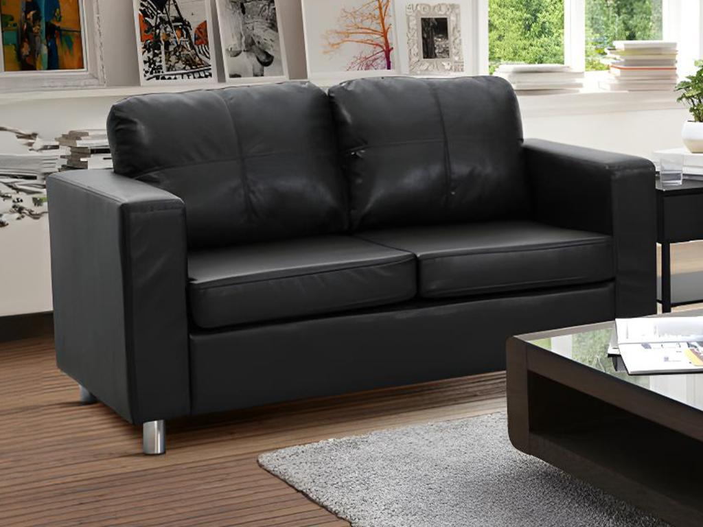 Delimoa 2-seater faux leather sofa - Black 63447HRWD