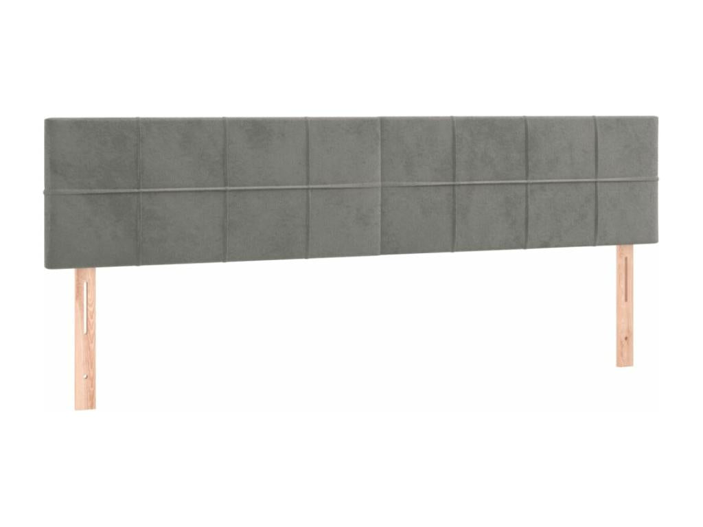 2-piece headboard set, light grey, 90x5x78/88 cm, velvet, 14725EBLM