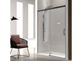 Fixed shower screen, sliding door, GLASÉ matte black profile, 130 cm, without side panel, 13936SJKN