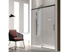 Fixed shower screen, sliding door, GLASÉ matte black profile, 130 cm, without side panel, 13936SJKN