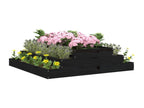 Black Planter 110x110x27 cm Solid Pine Wood 41153GYNC