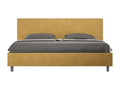Artanzy storage bed, 200x200 cm, upholstered microfiber, ochre, Artanzy 29070GSBU