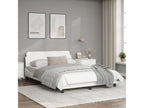 Bed frame with headboard, white, 120x200 cm, faux leather, 68954LNIT