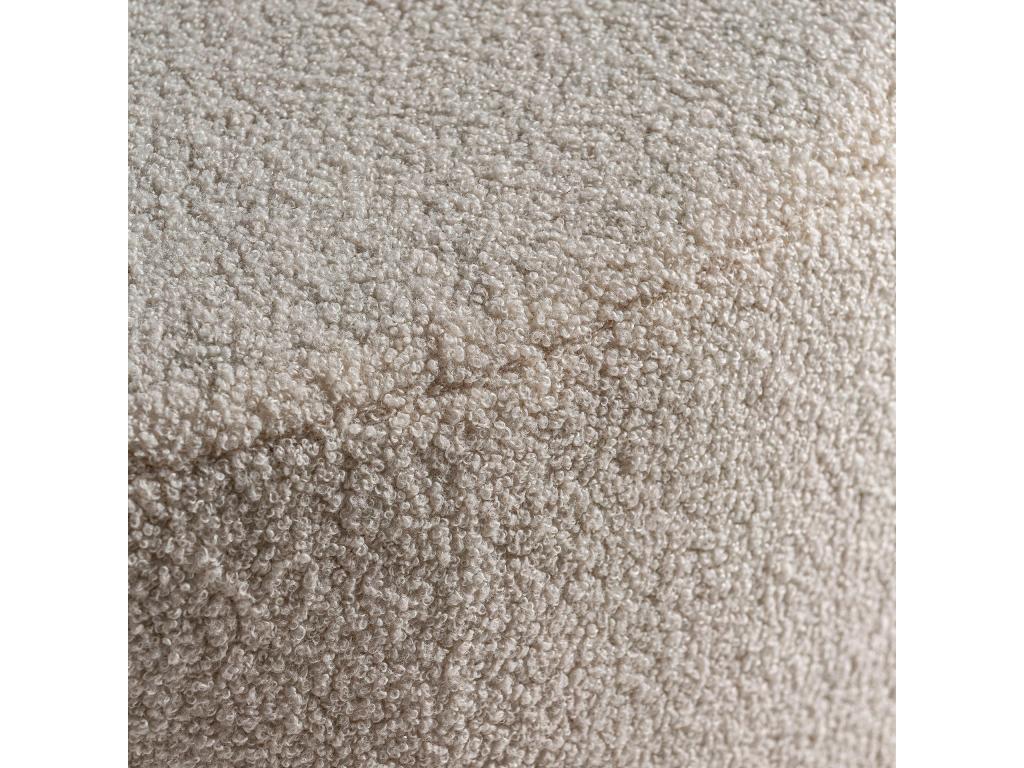 White looped cotton footrest 55x55x44 cm 30668QFFB