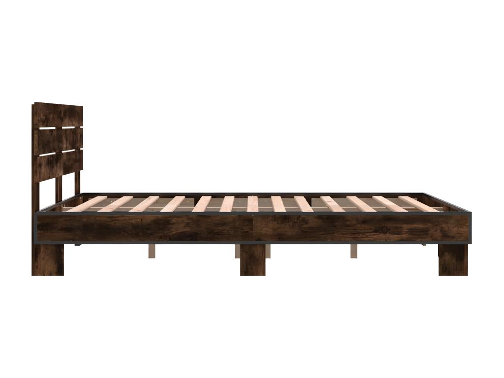 Bed frame without mattress, smoked oak, 120x200 cm, 41749ZDPK