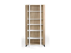 Delimoa 90cm 2-door glass display cabinet in light oak and white wood, 21707LCLY