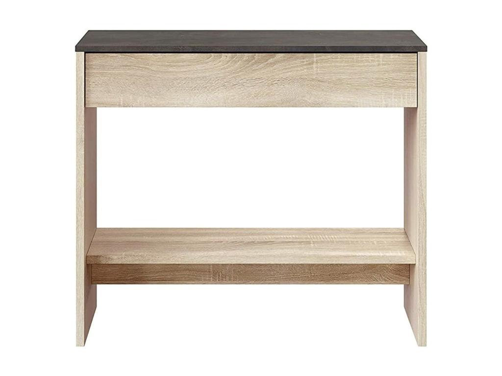 Ddrag Entryway Furniture with Mirror, Drawer and Shelf, Modern Hallway Cabinet, 92x33x149 cm, Oak and Walnut, 80712YOKJ