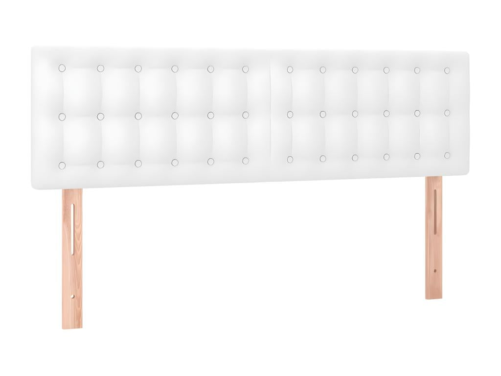 White LED Headboard 144x5x78/88 cm Faux Leather 21236ZPVX