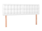 White LED Headboard 144x5x78/88 cm Faux Leather 21236ZPVX