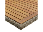 Delimoa Premium - Brown Garden Dining Table 200x100x74 cm Woven Resin 56784JKTD