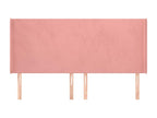 Headboard with wings, Pink, 203x16x118/128 cm, Velvet, 59086LQEL