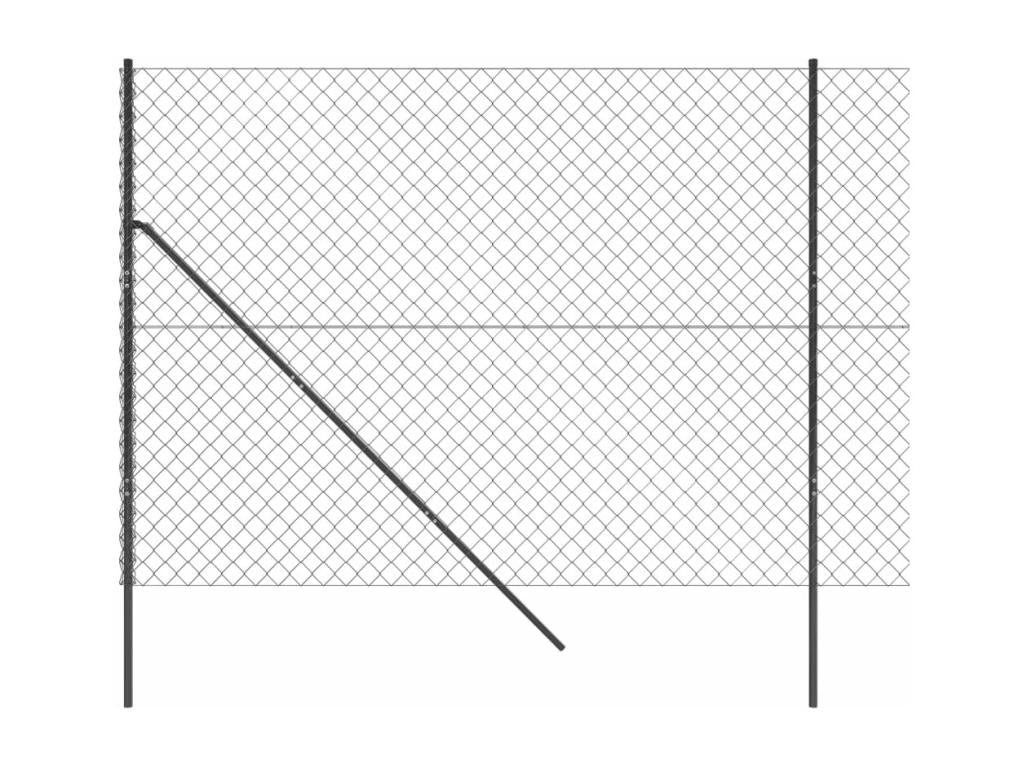 Anthracite diamond mesh fence 1.4x10 m 02593BSOG