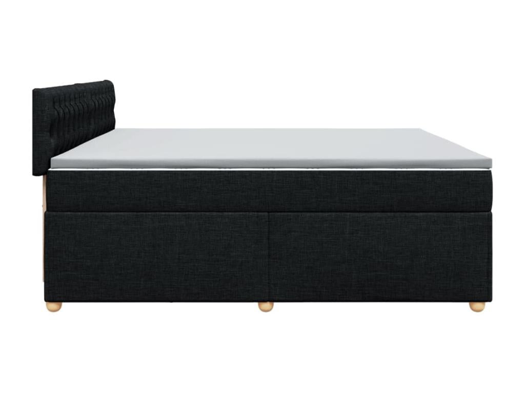Delimoa bed base with black mattress 200x200 cm fabric 25402KDYI