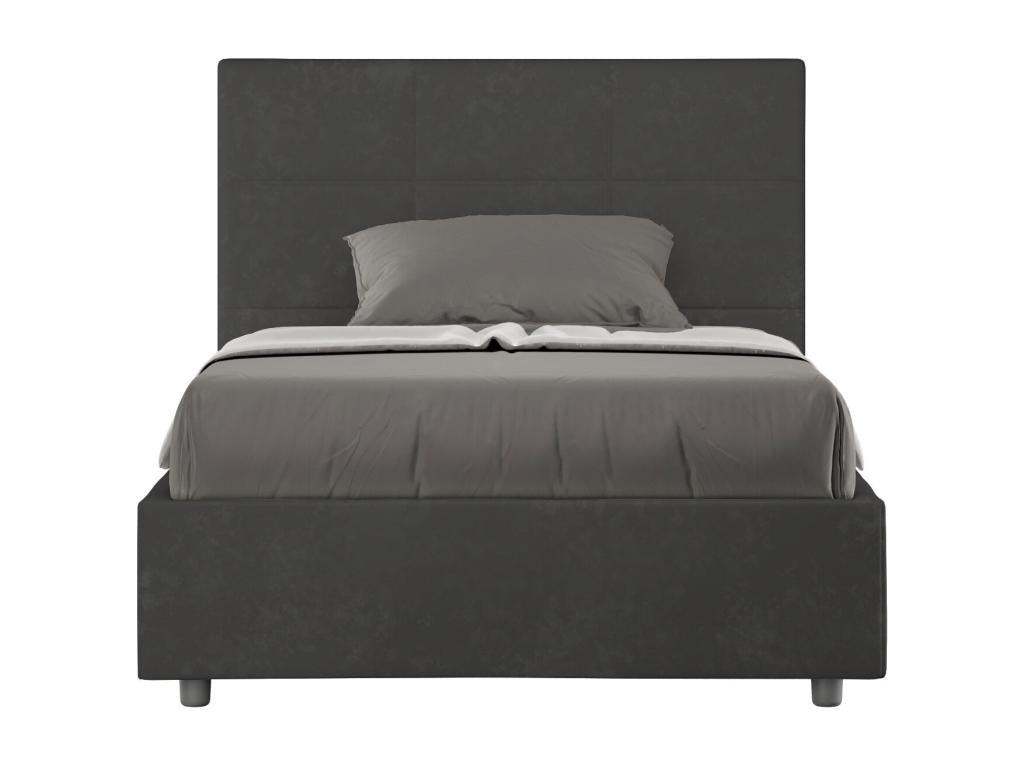 Single bed without slatted base, upholstered, 120x190 cm, grey microfiber, Delimoa 90232GZOV