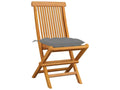 Garden chairs and cushions, grey, set of 8, solid teak wood, 63621PMOV