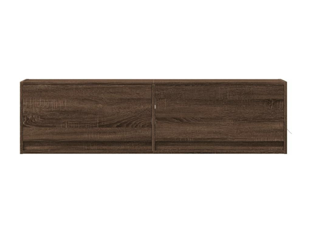 Wall-mounted TV unit with Delimoa LED lighting, brown oak finish, 140x31x38 cm, 27894QQVJ