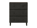 2-piece black side cabinets, 60x33x75cm, solid mango wood, 61808QRYN