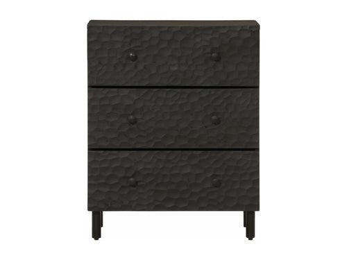 2-piece black side cabinets, 60x33x75cm, solid mango wood, 61808QRYN