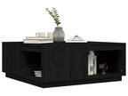 Black Coffee Table 100x101x40.5 cm Solid Pine Wood 55301ECHN