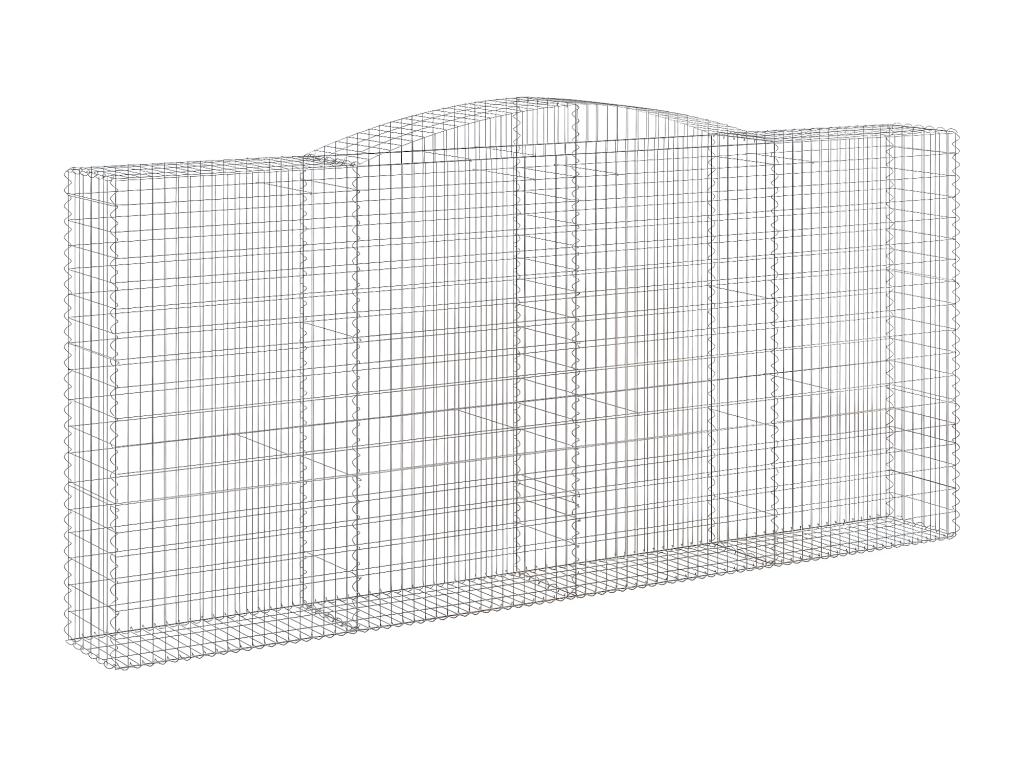6-piece arched gabion baskets, 400x50x180/200 cm, galvanized iron, 11964LLSO