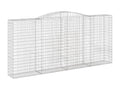6-piece arched gabion baskets, 400x50x180/200 cm, galvanized iron, 11964LLSO