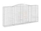 6-piece arched gabion baskets, 400x50x180/200 cm, galvanized iron, 11964LLSO
